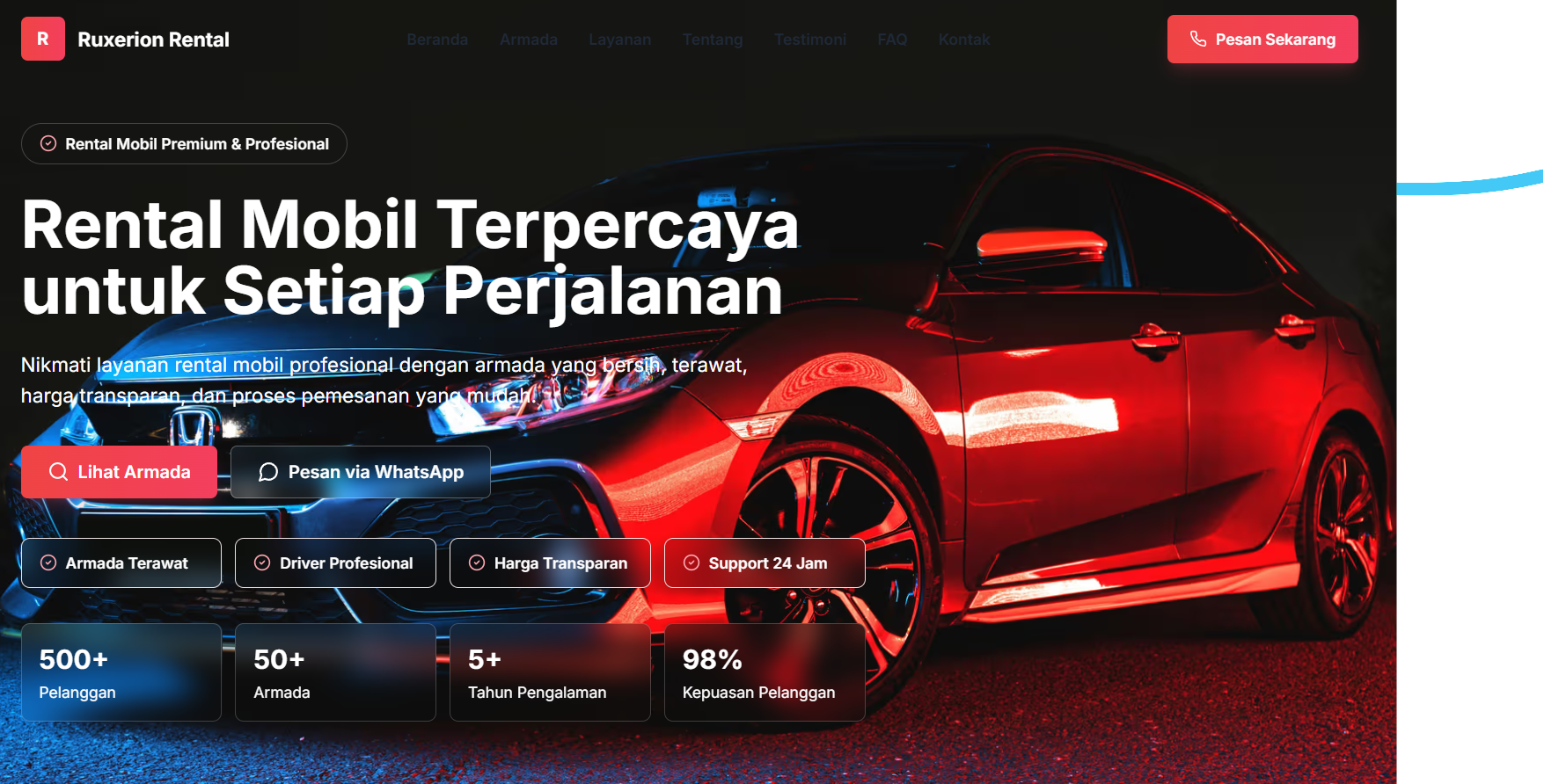 Pratinjau proyek Rental Mobil