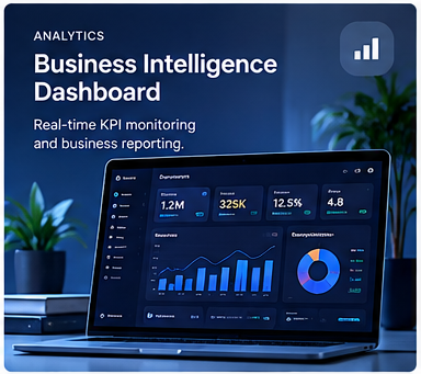 Illustrative Business Intelligence Dashboard software interface