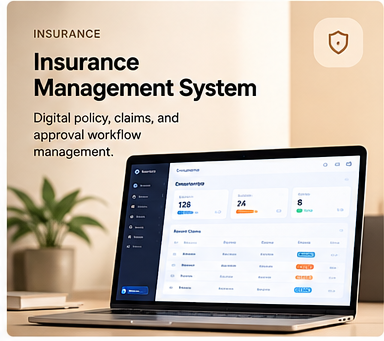 Illustrative Insurance Management System software interface