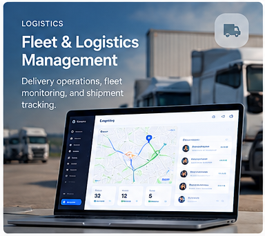 Illustrative Fleet & Logistics Management dashboard preview